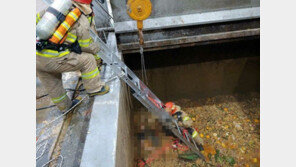 음식물 쓰레기 추락사 동료 “밧줄 같은 것만 있었어도…”