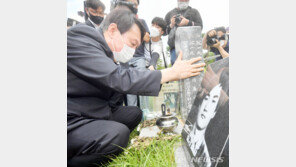 尹 5·18묘지 참배하자…김두관 “더러운 손 치우라”