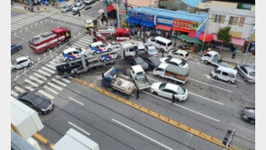 여수서 탁송차량 횡단보도 덮쳐…보행자 등 10여명 사상