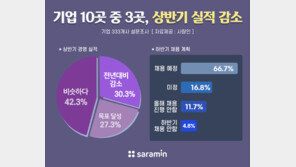 기업 10곳 중 3곳 “상반기 실적 전년보다 감소…채용도 미정”