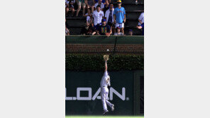 뜬공 잡는 밀워키 우익수… 선발 번스는 10타자 연속 삼진으로 최다 타이