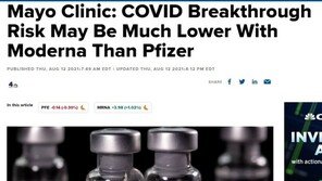 “돌파감염 걸릴 확률, 모더나 백신이 화이자보다 60% 낮다”