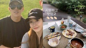 ‘쌍둥이 임신’ 성유리, 남편과 ‘바바큐 데이’…찌개 빠질수 없지