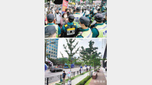 보수단체 200명 광복절 불법집회… 민노총은 ‘변칙 1인 시위’