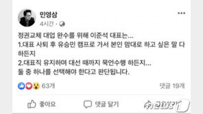 “이준석, 유승민 캠프 가든지” 발언논란 尹캠프 특보 사퇴