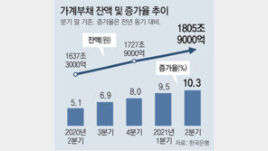 2분기 가계빚 첫 1800조 돌파… 영끌-빚투에 생활고 겹친 탓