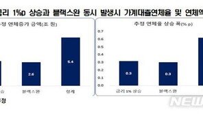 “가계대출금리 1%p 올리면 연체율 4배까지 늘어”