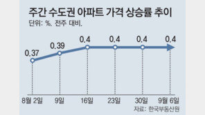 수도권 아파트값, 8주째 역대최고 상승률 