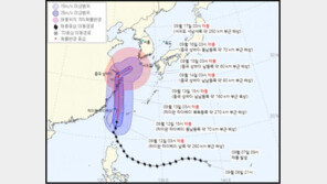 태풍 찬투, 연휴 앞둔 17일 제주 서남쪽 해상까지 진출