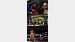 ‘복싱 전설’ 홀리필드, 1R TKO패… 트럼프가 해설