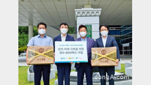 GS ITM, 전남 농가 살리기 캠페인…나주 배 800박스 임직원에 전달