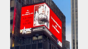 타임스스퀘어에 ‘한반도 평화 법안’ 비판 광고…“北-中만 이득” 