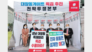 野 “대장동 특검” 천막 농성