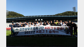 김천 상무, K리그2 우승 확정…한 시즌만에 K리그1 복귀