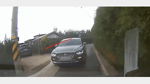 ‘양보 운전’ 싫어 골목길 드러누운 운전자…26분간 대치