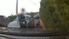 “양보 싫어” 골목길 막은 운전자, 경찰 오자 드러누웠다