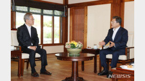 文대통령-이재명, 청와대서 만났다…‘노타이’로 차담 시작