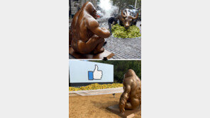 월가 ‘성난 황소’ 앞에 있던 고릴라 동상, 페북 본사에 등장… ‘부의 양극화’ 항의 