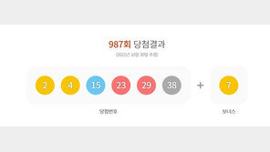 987회 로또 1등번호 ‘2·4·15·23·29·38’…‘잭팟’ 10명 ‘23.8억씩’