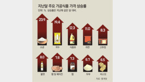 세계 식량가격 10년만에 최고 수준… 오른 국내 식품물가 또 자극