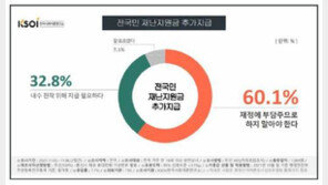 ‘이재명식 재난지원금’…반대 60.1% · 찬성 32.8%