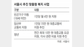 서울시, 연령-환경 따라 ‘맞춤형 복지’