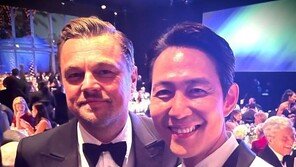 이정재, 디캐프리오 만났다…톱배우들의 환한 미소