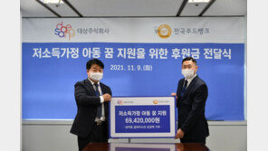 대상(주), 전국푸드뱅크에 아동 꿈 지원 후원금 전달