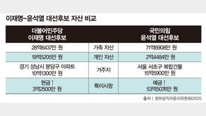 李, 자산 68% 주식투자 “꽤 큰 개미” 尹, 자산 97% 부인 몫