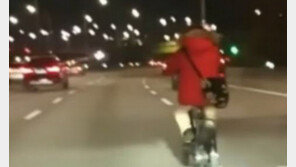 자전거로 강변북로 질주한 남성 “불법, 위험천만” (영상)