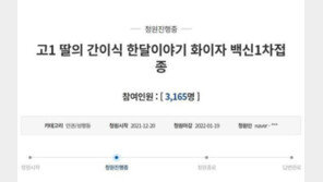 “화이자 맞은 고1 딸, 10일 만에 얼굴 노랗게…간 수치 10배”