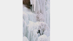 “추위야 물렀거라” 빙벽 등반… 오늘 서울 아침 영하 7도 