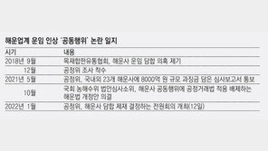 해수부-공정위 “해운사 담합, 공정위 조사-제재 권한 유지” 