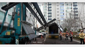 또 이삿짐 사다리차 넘어져…손자 데리고가던 할머니 참변