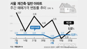 서울 집값 떨어지는데…재건축 아파트는 ‘무풍지대’