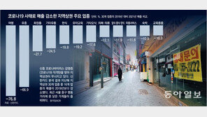여행 77%↓, 유흥 67%↓…지역상권 30개 업종중 16개 매출 줄어 