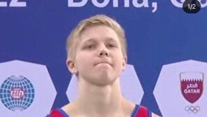 러 선수 가슴에 의문의 ‘Z마크’…국제체조연맹 “충격적 행동” 징계 예고