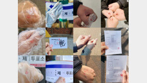 비닐장갑에 도장 ‘꾹’ 투표인증…투표지 찍어 올린 유권자도