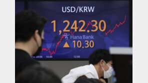 원·달러 환율, 하루새 10.3원 ↑ 1240원대 …1300원 넘어서나