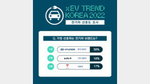 국내 소비자 전기차 선호도 현대차 1위…테슬라는 3위