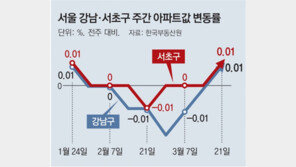 강남-서초 집값 두달만에 상승… “재건축-稅완화 기대 반영”