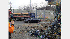 드라마 촬영팀 버스-덤프 추돌…1명 사망·10명 부상