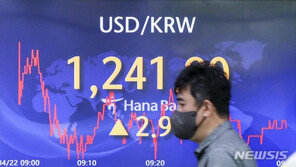 원달러 환율 장중 1245원 돌파…연고점 경신