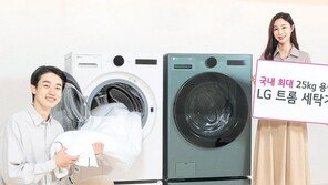 LG전자, 국내 최대 용량 25kg 트롬 세탁기 출시 