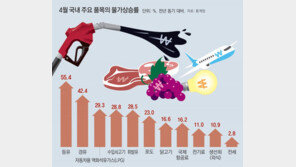 물가 5% 가까이 껑충… 13년반 만에 최대폭 