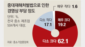 중대재해법 100일… 中企 81% “경영 부담 커” 