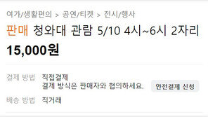 “靑 관람권 2만원에 팝니다”…중고사이트 수십건 올라와 
