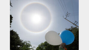 평산마을에 뜬 ‘해무리’…文 지지자들 탄성 “하늘도 환영”