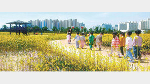 짝꿍 손 꼭 잡고 꽃길 산책