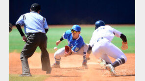 도루 저지하는 배상윤 [포토]